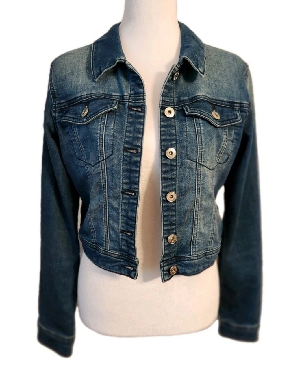 Guess Vintage Denim Trucker Jacket Crop Jacket Size XS